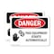 Signmission This Equipment Starts Automatically Danger Sign, Plastic, 10in W x 7in L, 2PK OS-2PACK-DS-P-710-L-2325 - alternate 1